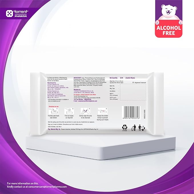 Torrent Pharma B4 Nappi Wipes - 80 Pieces