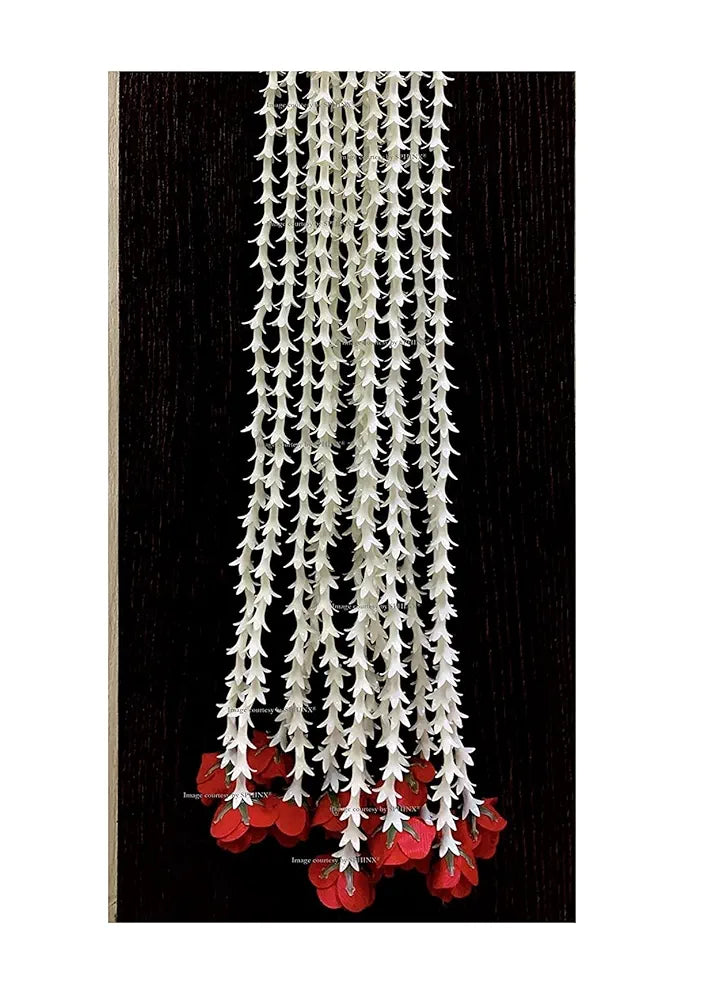 Artificial Rajnigandha Buds Rose Strings Approx 2.5 ft Height Red