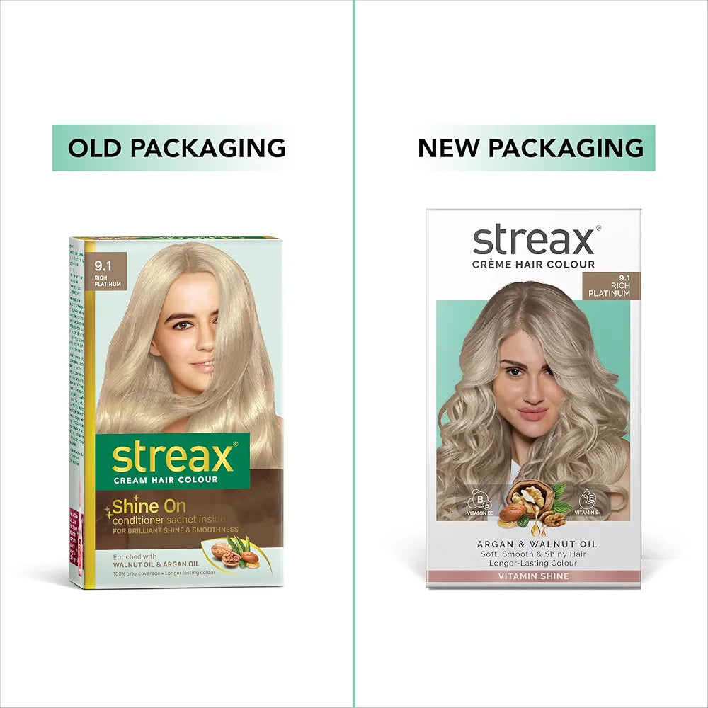 Streax Permanent Hair Colour Grey Coverage Infused with Argan and Walnut Oil For Women -