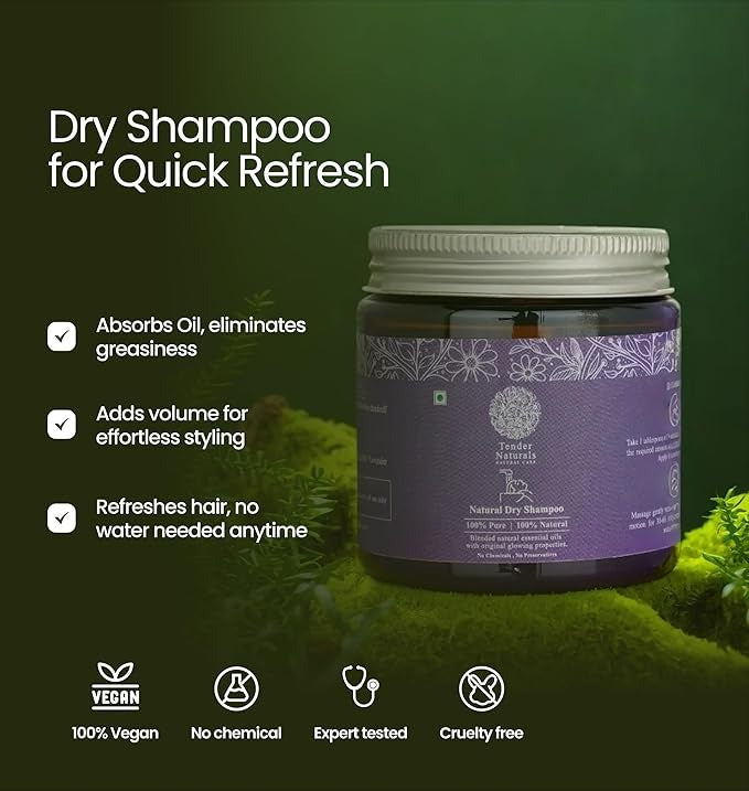 Tender Naturals Dry Powder Shampoo - 100 gms