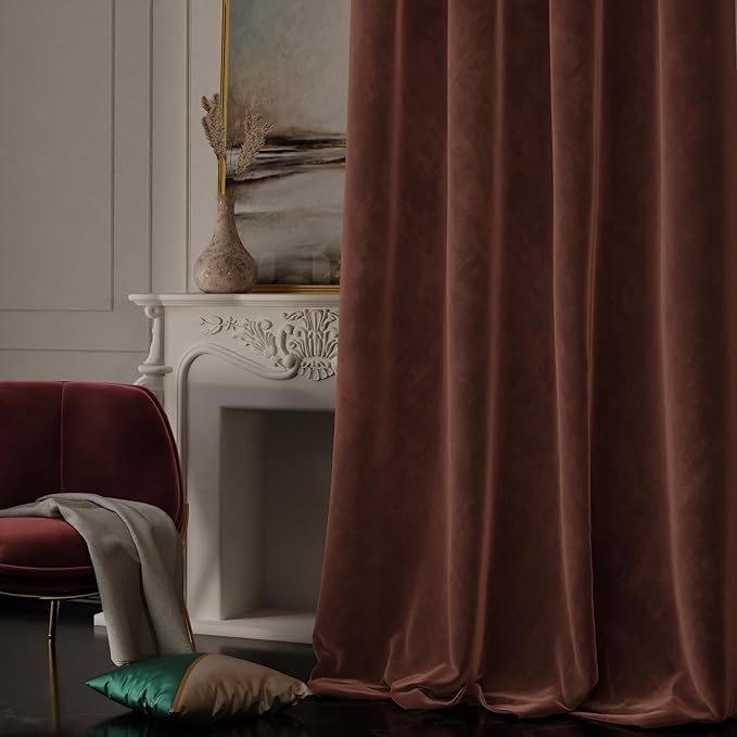 Stoa Paris Curtain for Home, Single pc Patterned Curtain for Door Colour Caramel Caress