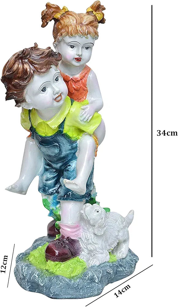 Mariner's Creation Polyresin Couple Showpiece 14x10x33 Cm Multicolour