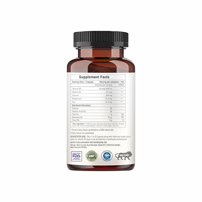 Raskam Vitamin D3 with K2 - 100 capsules