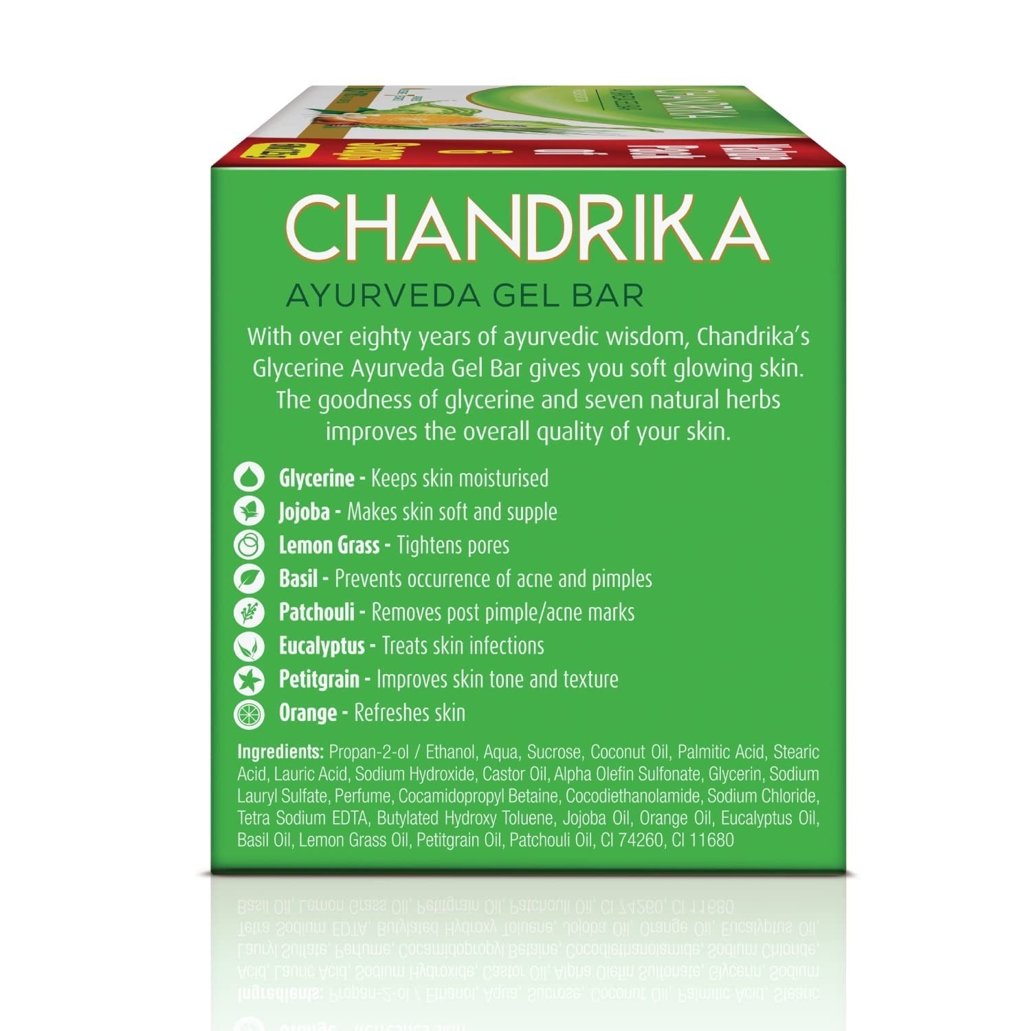 Chandrika Glycerine Ayurveda Gel Bar - 125 gms (Pack of 6)