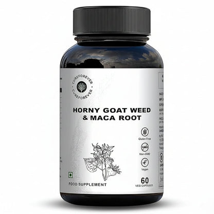 Cureforever Horney Goat Weed With Maca Root & Safed Musli Extract - 60 Veg Caps