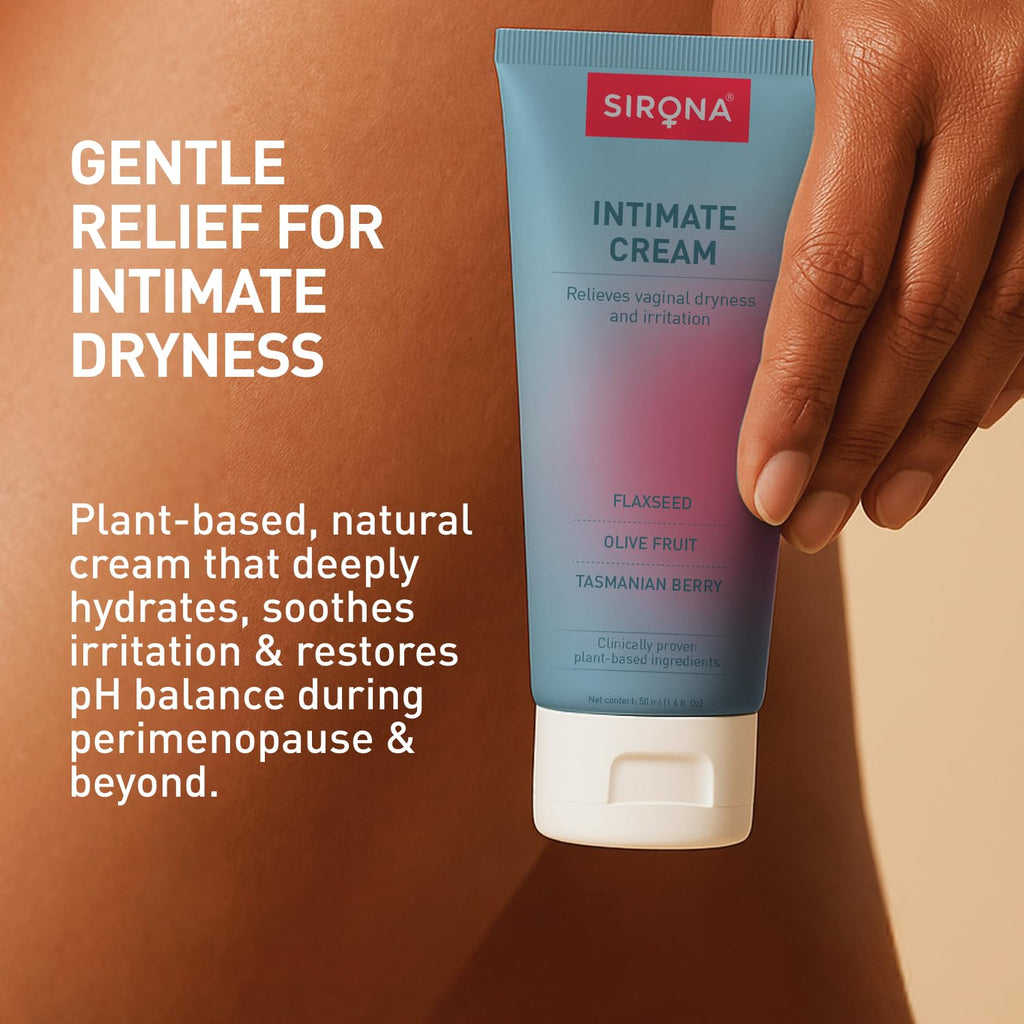 Sirona Intimate Cream for Women â€“ 50g (Pack of 1) | Reduces Dryness, Itching & Irritation Relief | Maintains pH Balance (3.8-5.0) | with Hyaluronic Acid, Tasmanian Berry & Flaxseed Oil