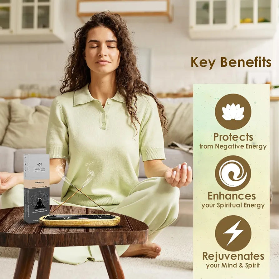 Simply Vedic Vanilla Incense Sticks  Pack Charcoal-Free