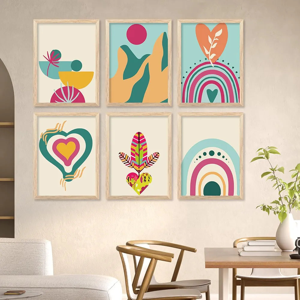Kotart Premium Digital Madhubani Art Paintings with Frame wall Painting Pack of 6