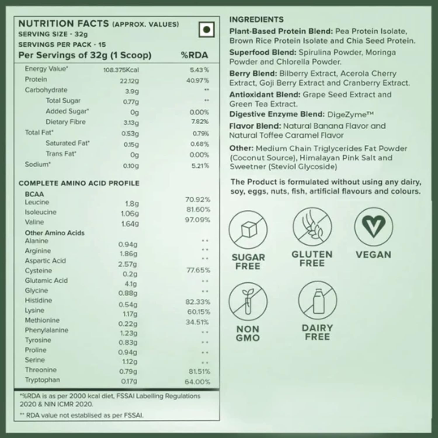 Wellbeing Nutrition Organic Vegan Plant Protein Isolate Powder | 22g Protein, 5g BCAA European Pea & Brown Rice Protein | Superfoods, Fiber for Muscle Growth & Recovery | British Banoffee Pie -500gm