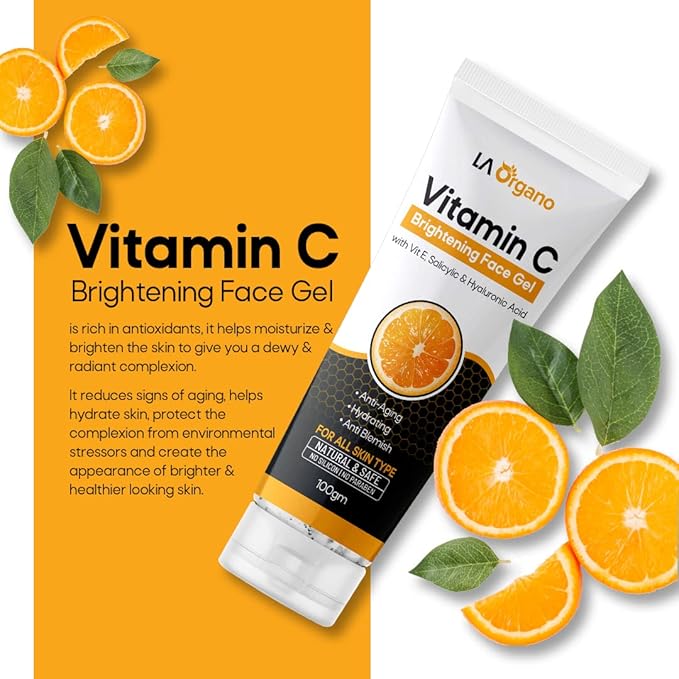 La Organo Vitamin C Brightening Face Gel - 100 Gms | Pack of 3