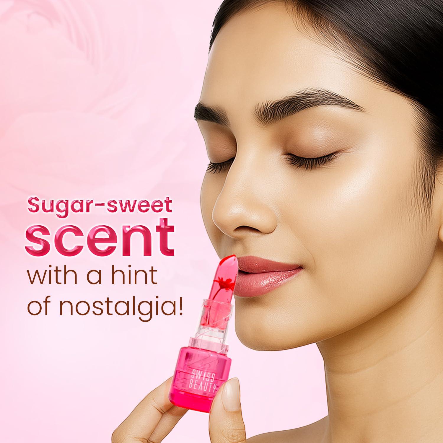 Swiss Beauty Jelly Bloom pH Lip Balm | Colour-Changing Tint | Hydrating | With Vitamin E | Vegan | Paraben-Free | Cruelty-Free | 3.6g, Shade- Rose Pop