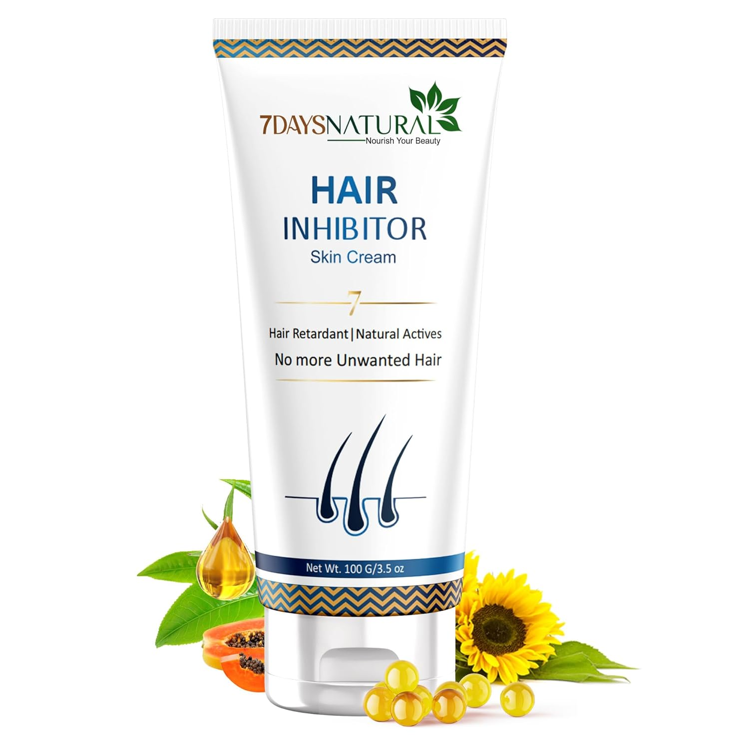 7 Days Organic Hair Inhibitor Permanent Hair Removal Cream