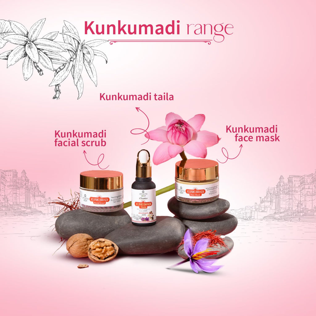 Ayouthveda Kunkumadi Taila Facial Oil For Natural Skin Illuminator | Repairs Damage Skin With Pure Saffron & Herbs | Ayurvedic Beauty Facial Oil For Glowing & Nourishing Skin (Pack Of 1-30ml each)
