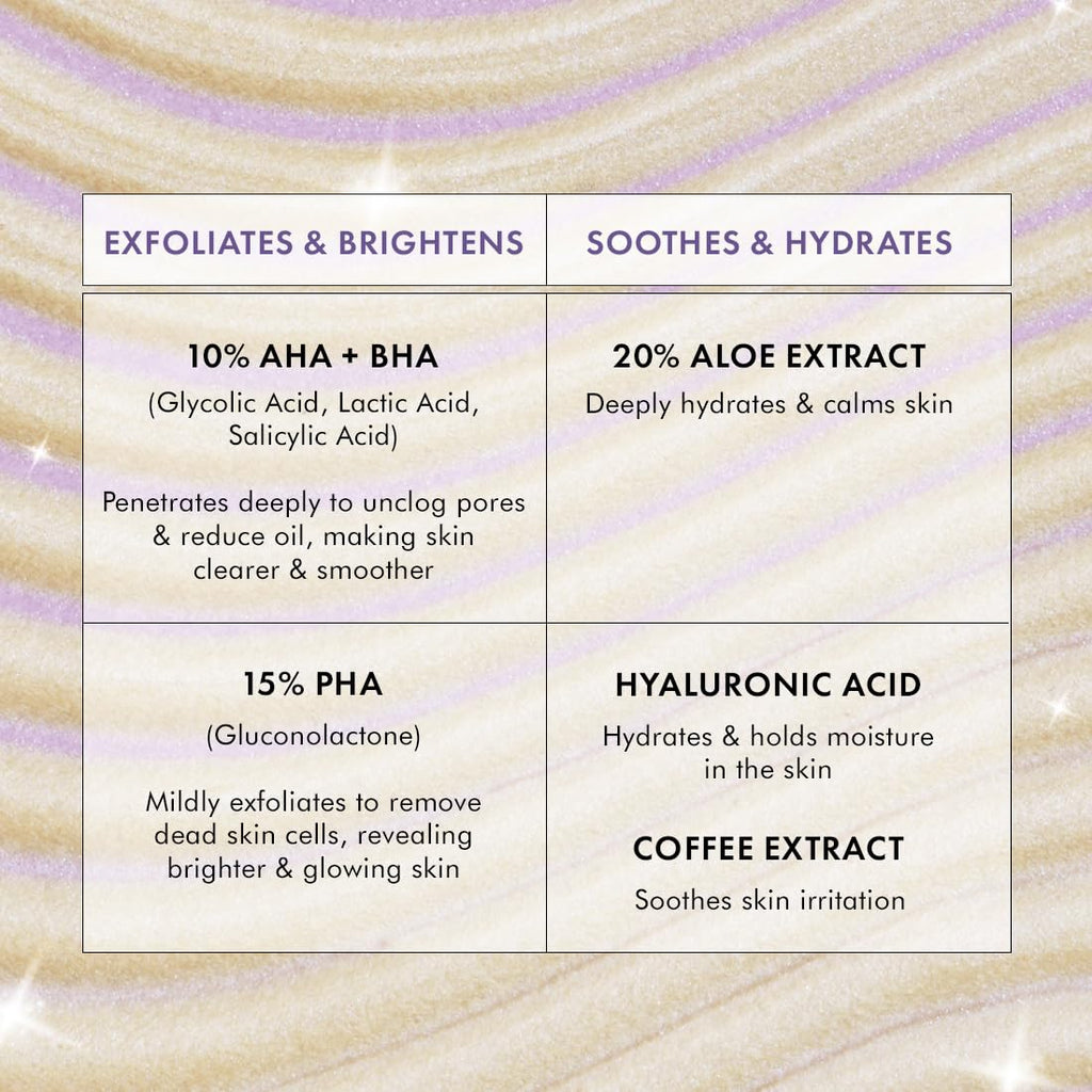 mCaffeine Super Glow Flash Facial 25% AHA+BHA+PHA Face Mask | 5 Mins Glow Face Pack | Instant Brightening & Hydrate Winter Skin | Unclogs Pores, Removes Blackhead & Dead Skin | Tan Removal | Color Changing Mask for Dry Skin- 50gm