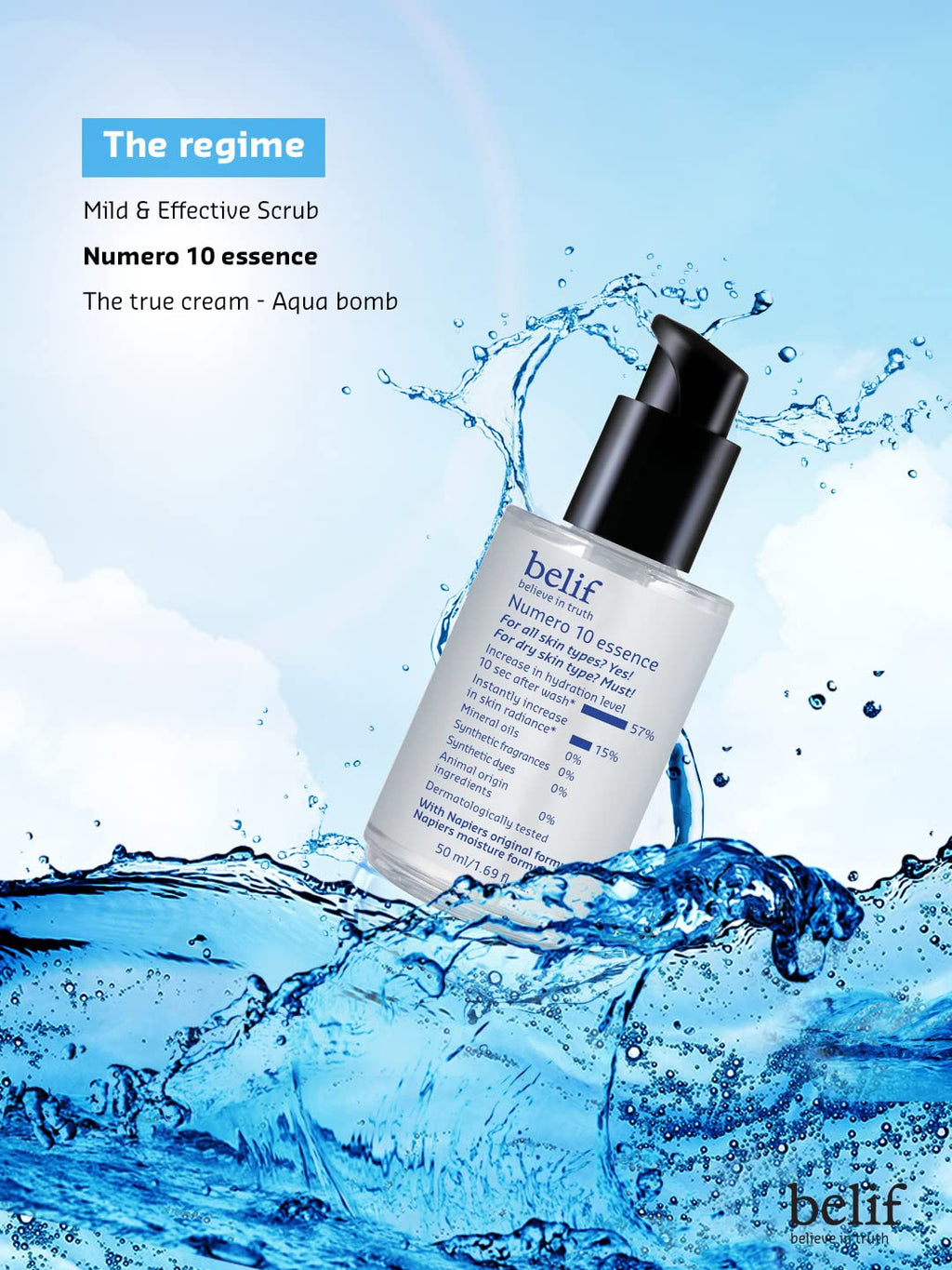 Belif Numero 10 Essence, Lightweight Hydrating Face Serum | Increases Skin's Hydration Instantly | Intensely hydrates, smooths, and replumps skin Korean Skin Care Products | (50 ml)