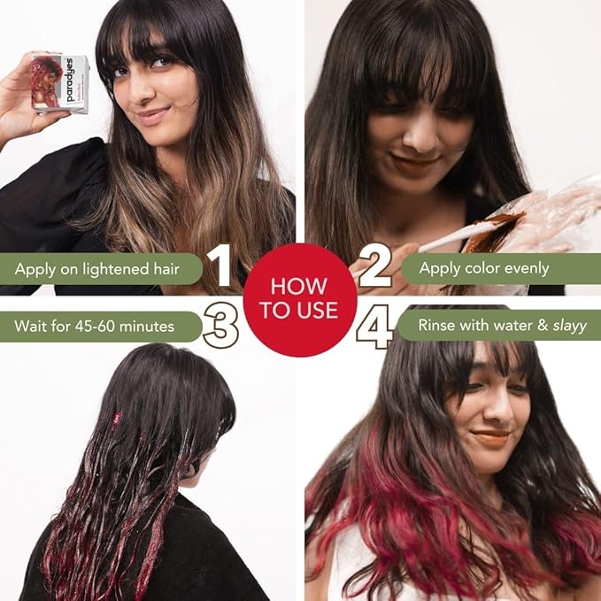 Paradyes Top-up Semi-permanent Rubra Red Diy Conditioner Based Hair Colour - 120 Gms