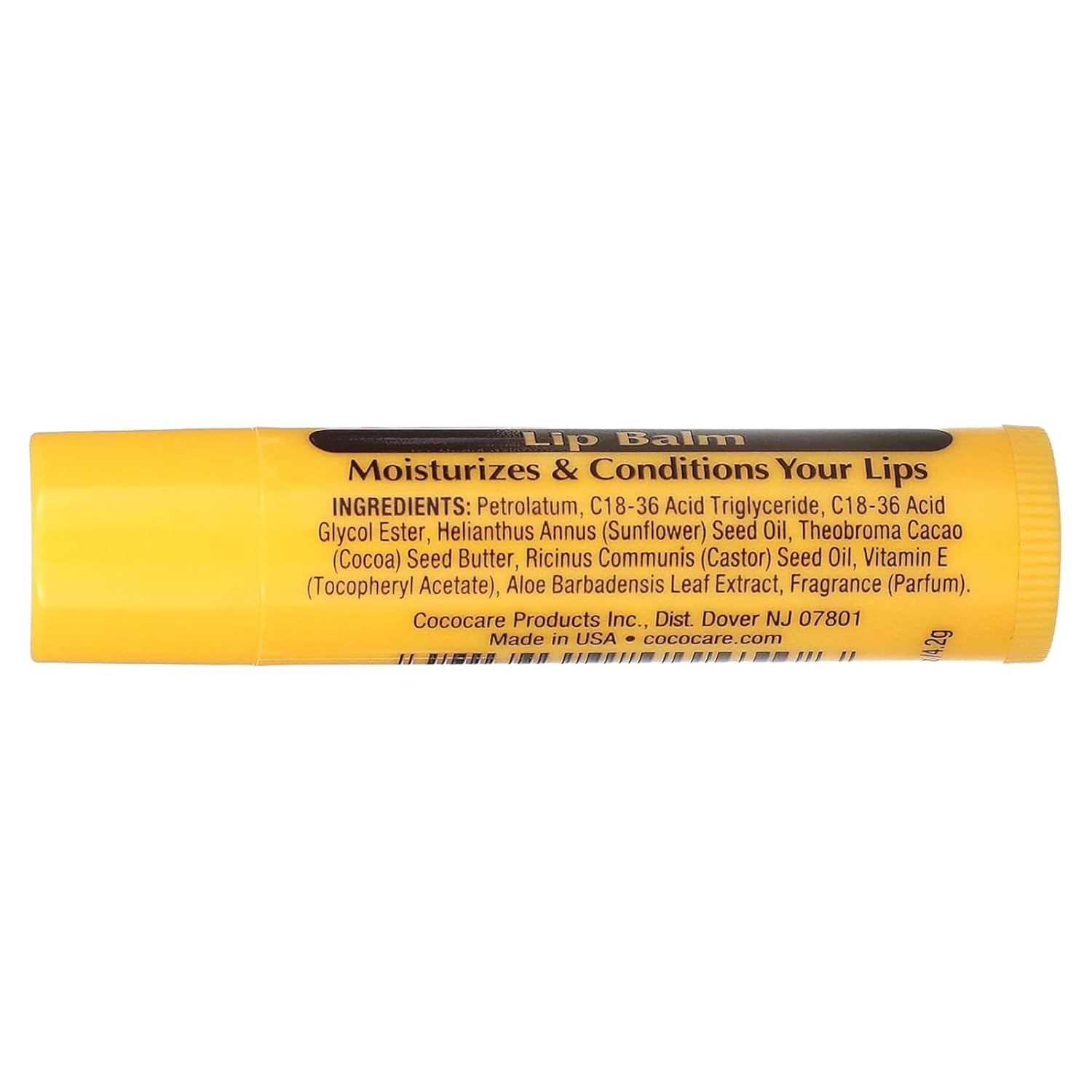 Cococare Cocoa Butter Lip Balm - The Little Yellow Stick Enriched with Natural Cocoa Butter - Conditions & Protects Lips with Hydrating Formula - 0.15oz