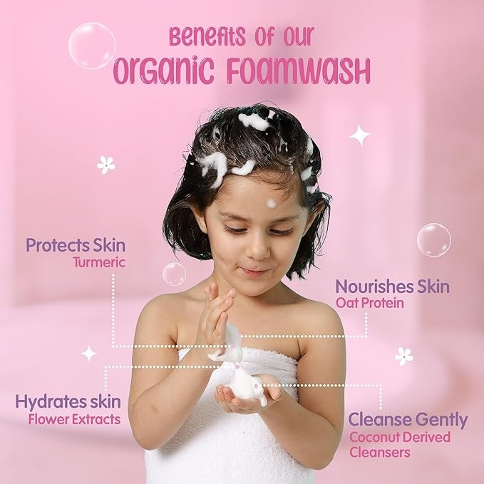 Puddles Organic Kids Nourishing Foaming Face & Body Wash - 400 ml