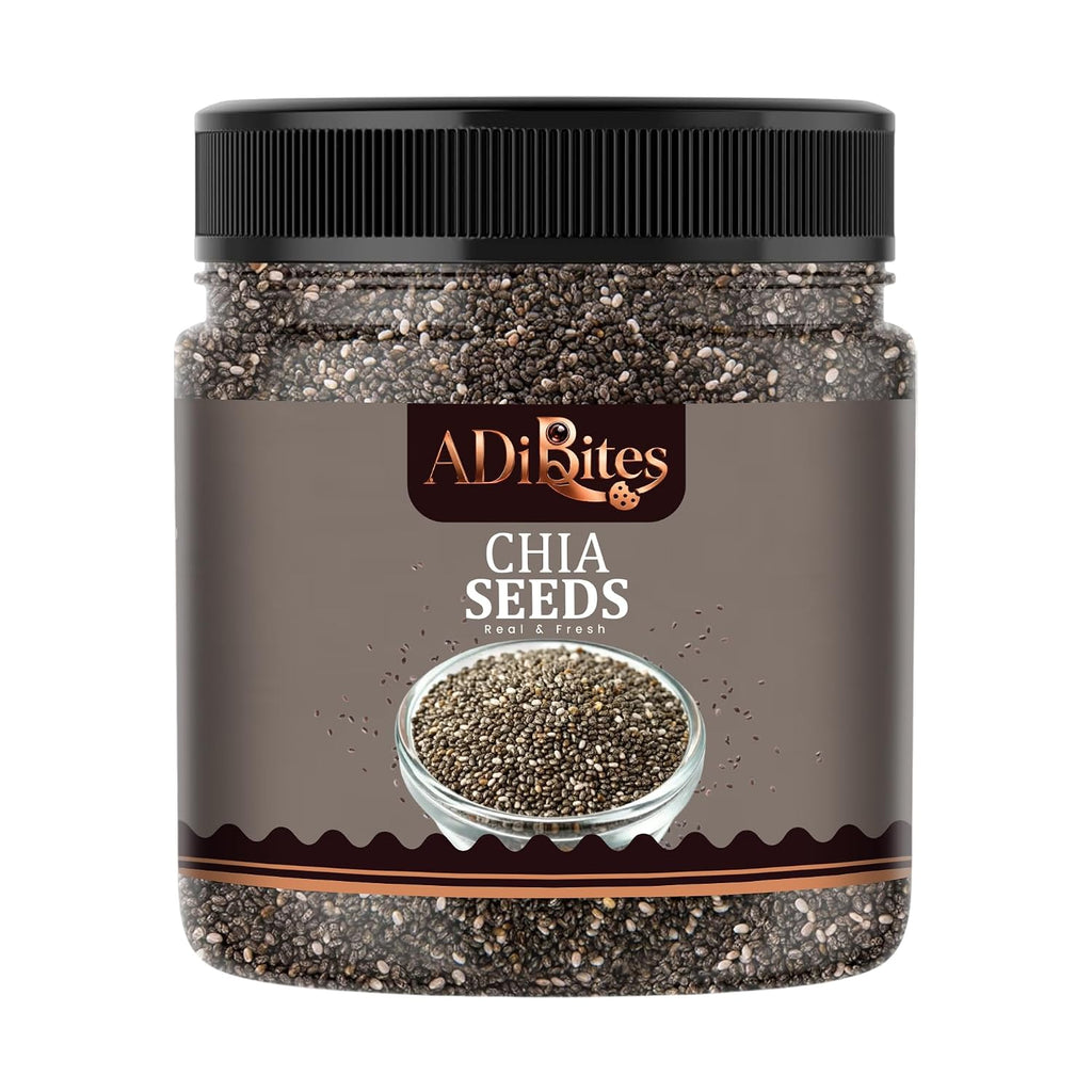 ADIBITES Chia Seeds | Fibre Rich Superfood Seeds | Omega-3 Rich Chia Seeds for Eating | Supports Weight Management & Digestion | Healthy Snack for Weight Loss & Skin Glow | Natural Super Seeds