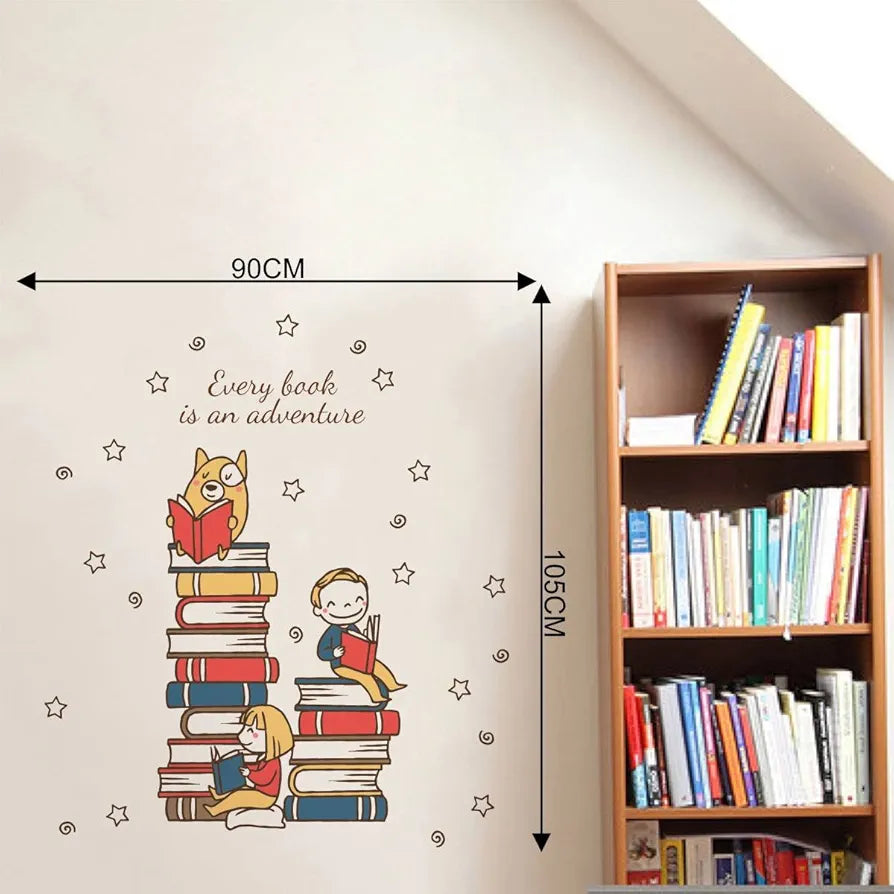 Rawpockets Study Room Every Book is an Adventure Quote Self Adhesive Wall Sticker