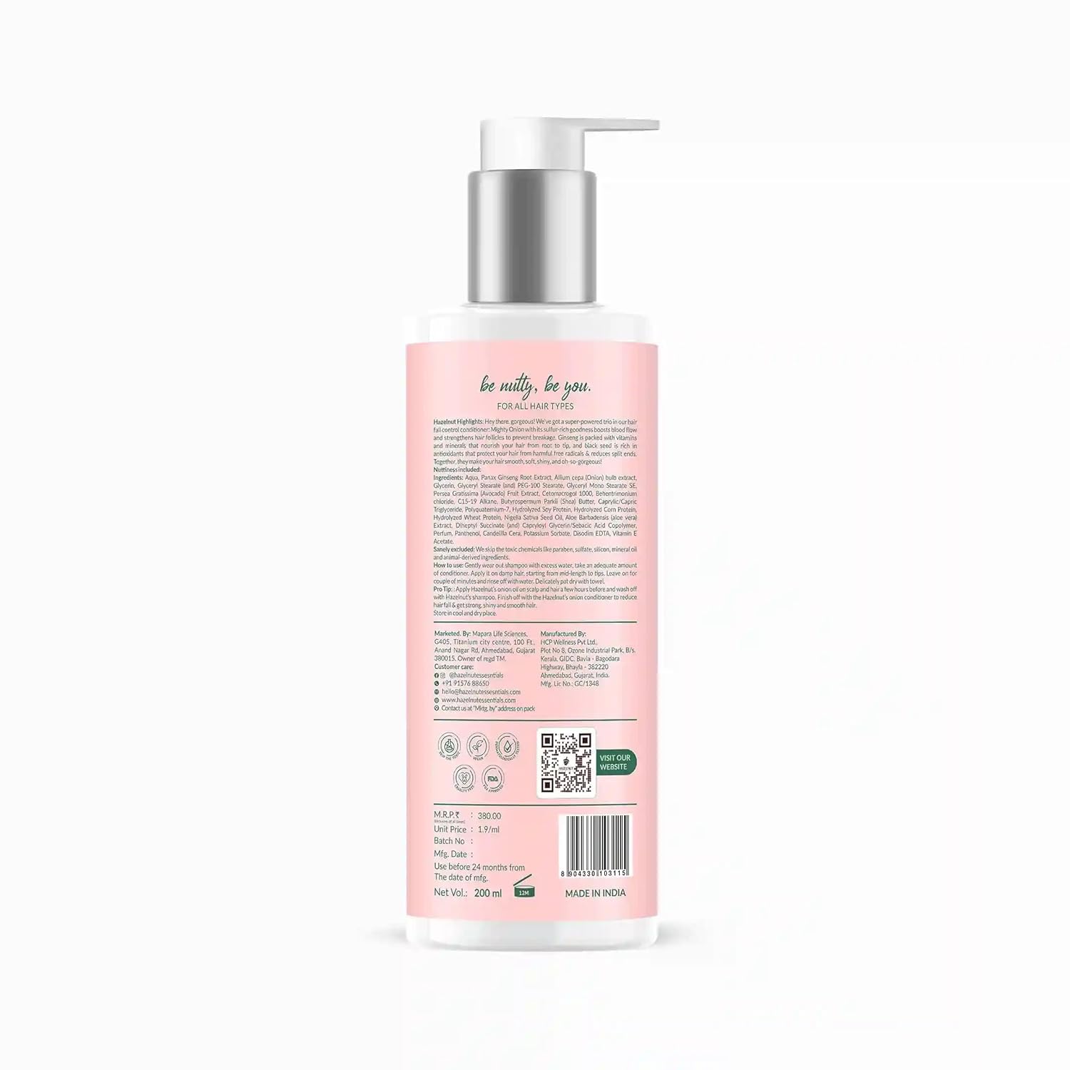 Hazelnut Essentials Onion Conditioner Hair Fall Control - 200 ml