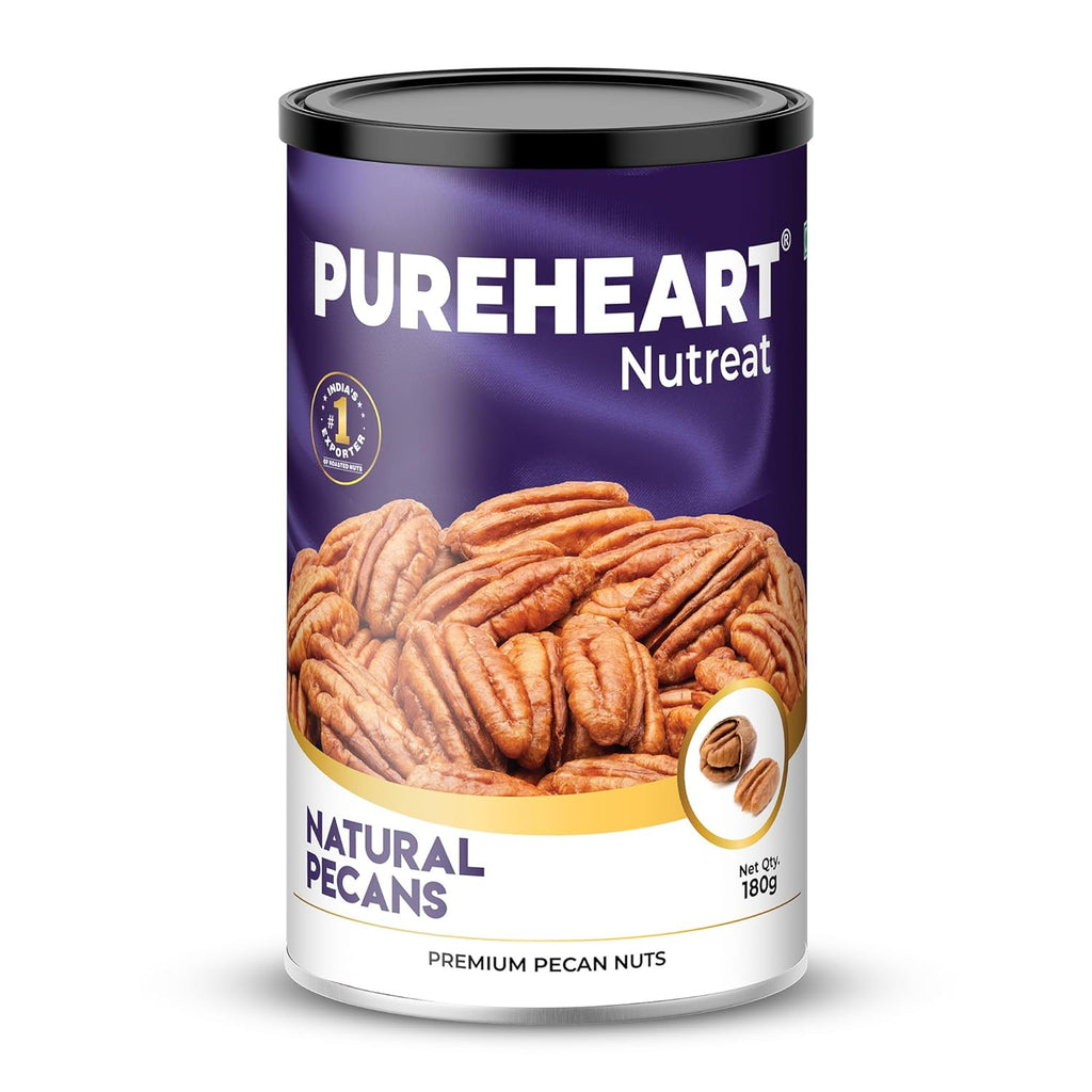 Pureheart Premium Pecan Nuts| Premium Natural Pecans | Healthy Dry Fruits Snack | Rich in Protein, Fibre & Antioxidants | Ideal for Snacking & Baking
