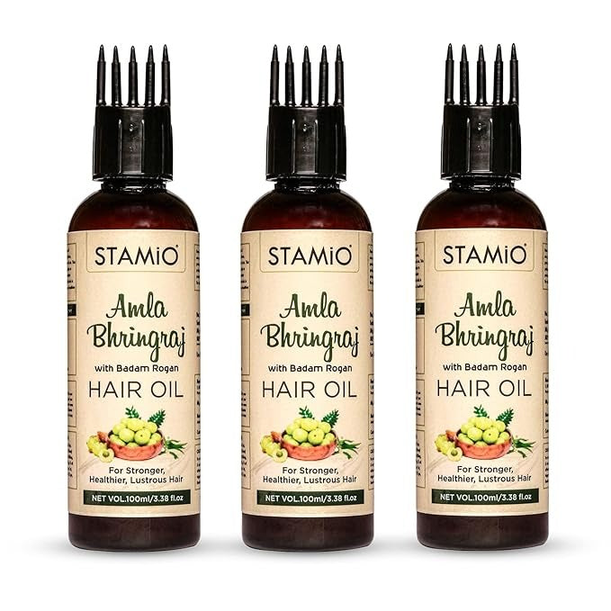 Stamio Amla Bhringraj Hair Oil - 100 ml (Pack of 3)