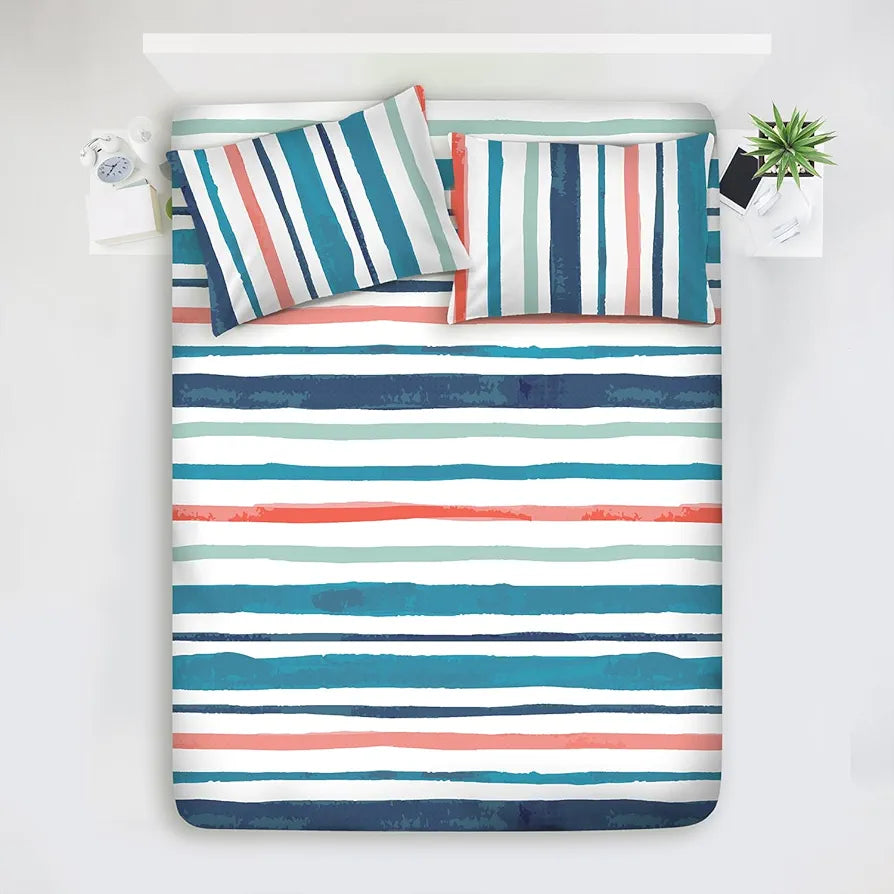 Layers Argos Bedsheet Set for All Seasons Lightweight Moisture Absorbent 225 CVC King Size Blue2