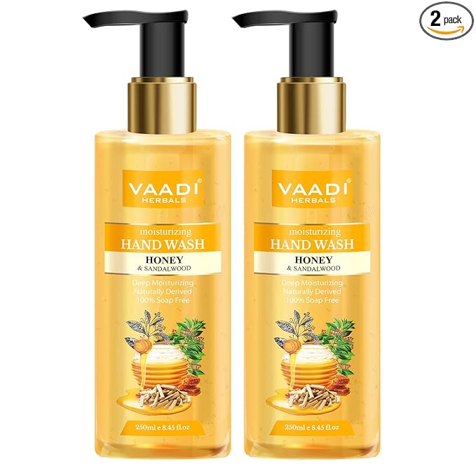 Vaadi Herbals Deep Moisturizing Honey and Sandal Hand Wash - 250 ml (Pack of 2)