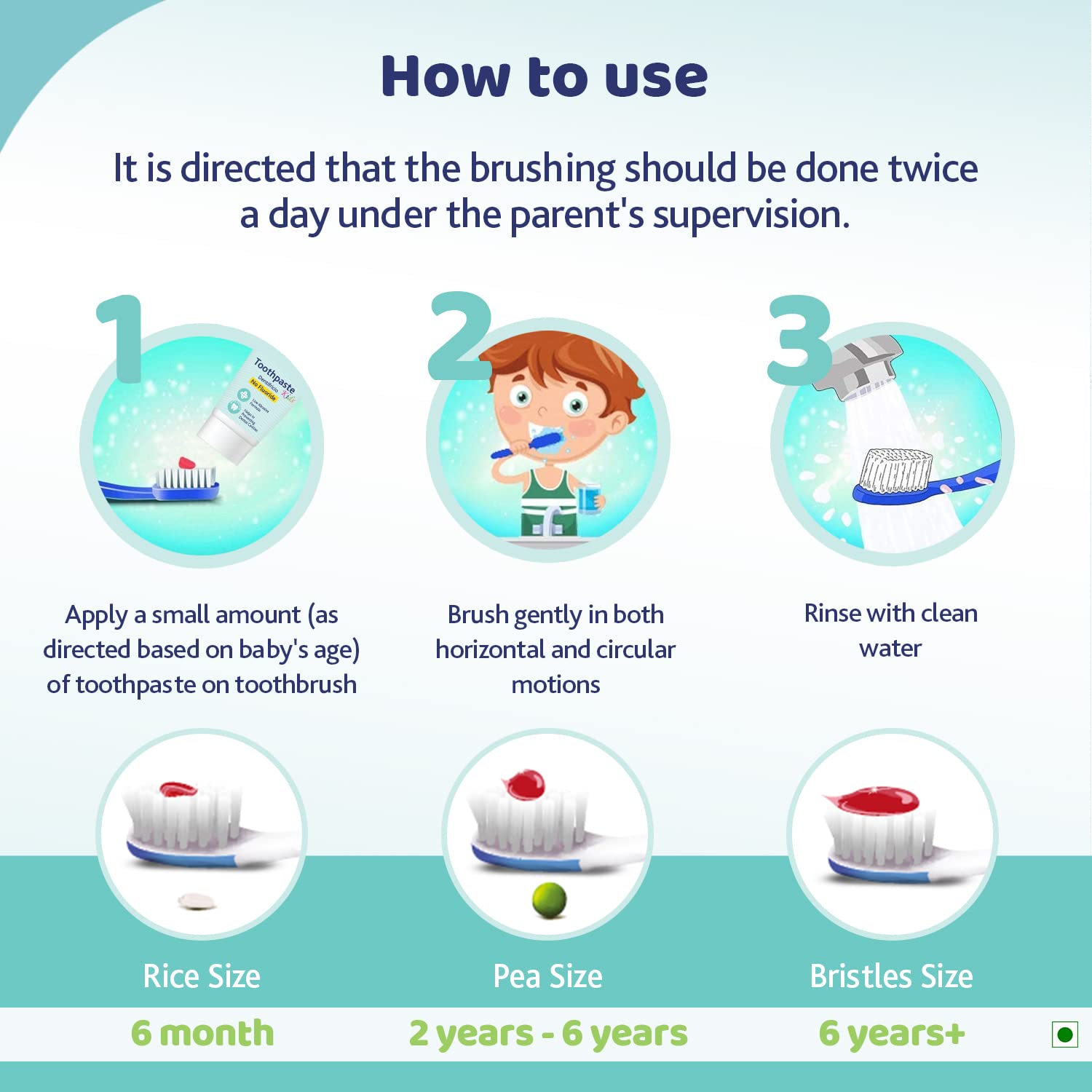 Chicco Toothpaste for Kids, Best for Baby (6m-6y), Apple-Banana Flavour, 50g | Fluoride-Free & Low Abrasive | Removes Plaque, Helps Prevent Cavities | IDA Accepted