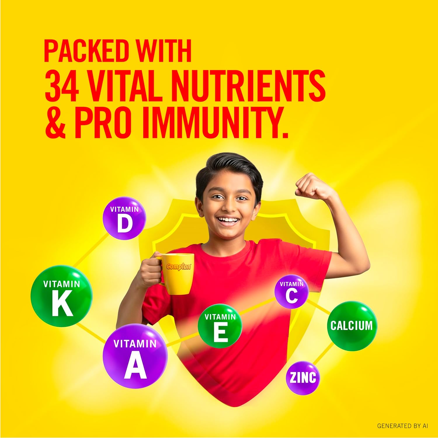 Complan Nutrition Drink Powder for Children, Royale Chocolate Flavour, 500 grams Carton|Nutrition Drink for kids with protein & 34 vital nutrients, 1 count