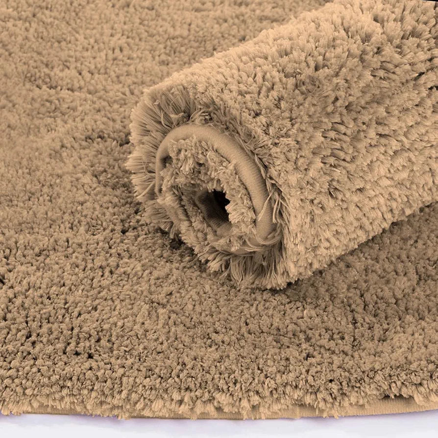 Luxe Home International Microfiber Bath Mat Super Soft Non Slip Vegas Rectangular Mats Colour Gold