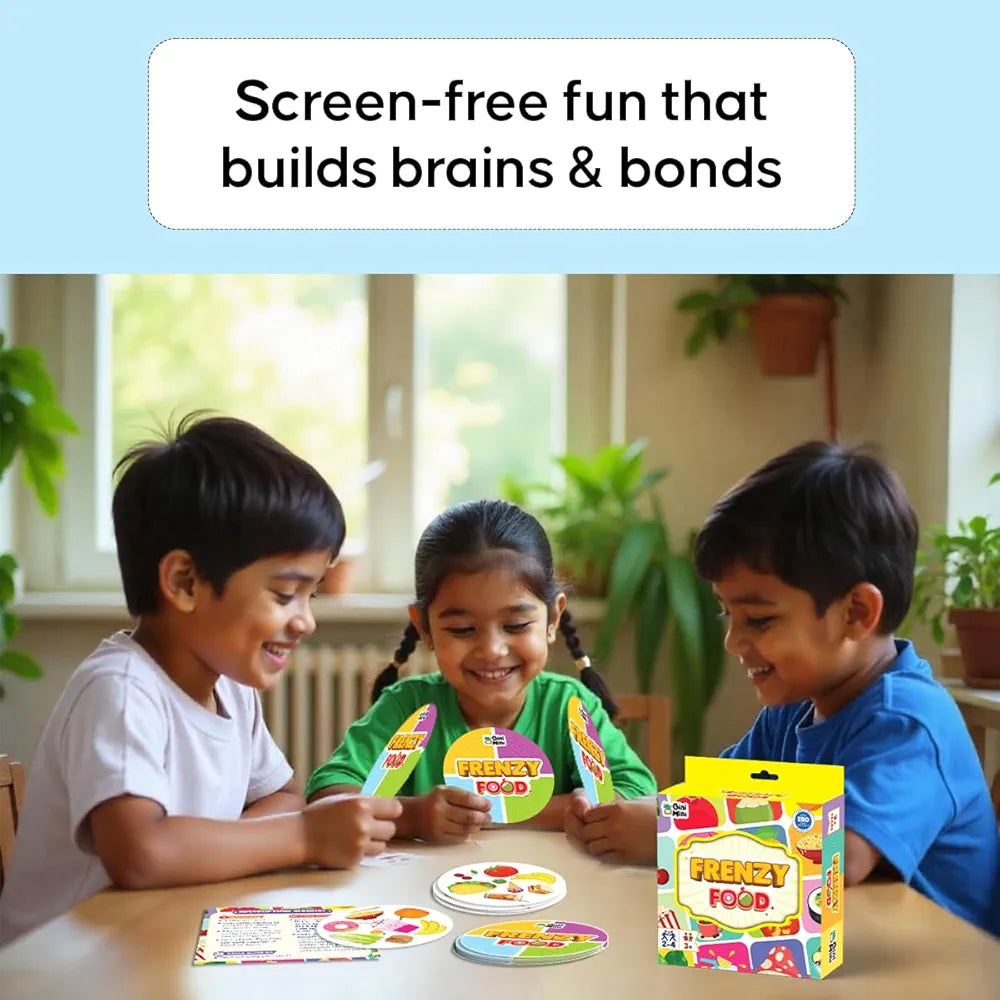 GiniMini Food Frenzy Educational Card Game for Kids Ages 3+ 57 Food-Themed Cards & Manual Improves Vocabulary Observation & Thinking