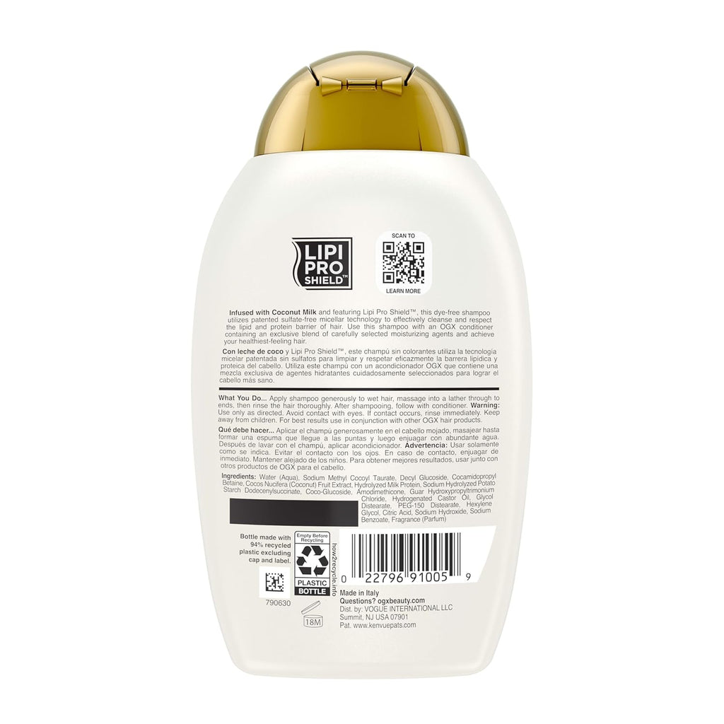 Ogx Nourishing Coconut Milk Nourishing Moisturizing Shampoo - 385 ml