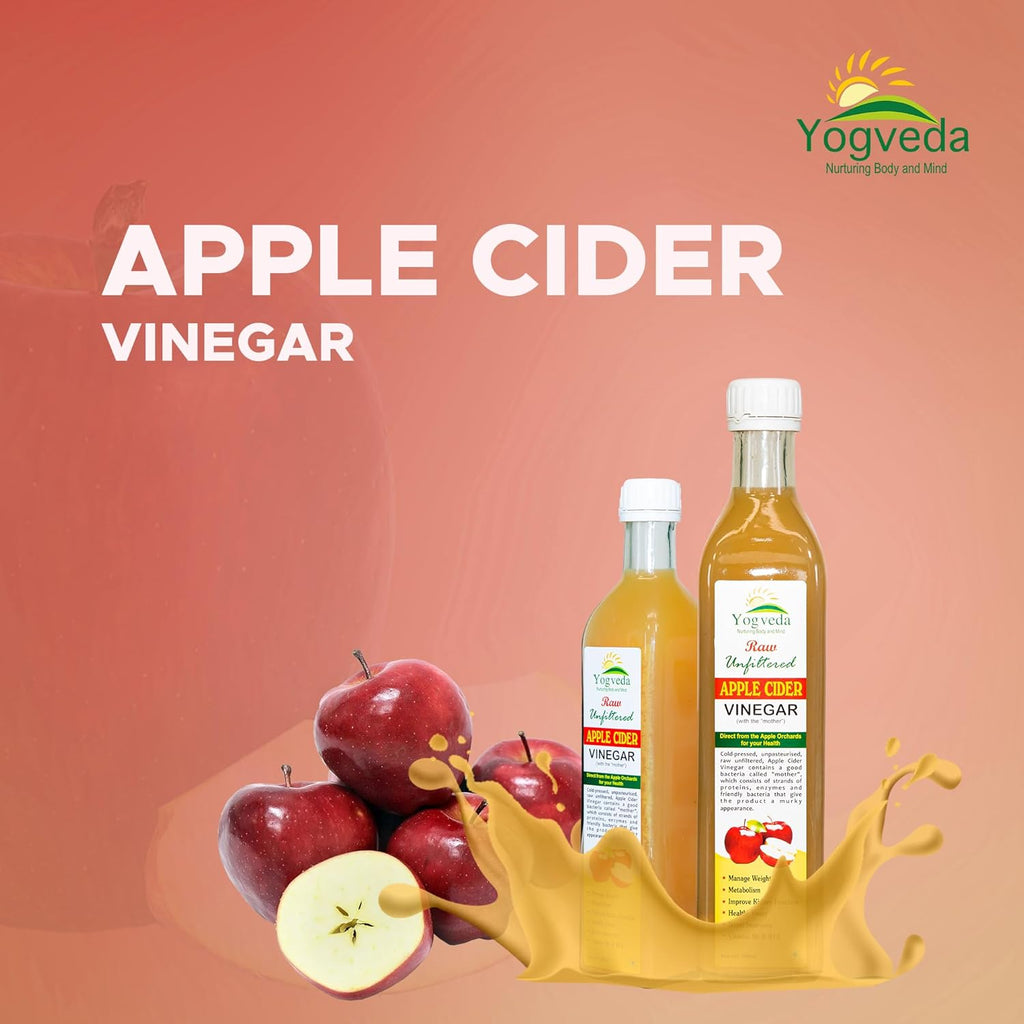 Yogveda Apple Cider Vinegar With Mother of Vinegar Raw Unfiltered - 500 ml