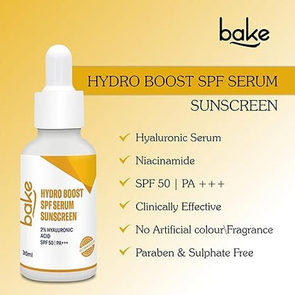 Bake 2% Hyaluronic Acid Face Serum Sunscreen SPF 50 PA+++ - 30 ml