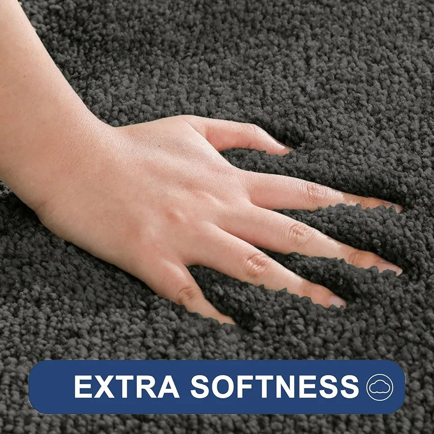 Luxe Home International Microfibre Rectangular Bath mat Super Soft Anti Skid Newman Mats For Bathroom Colour Brown