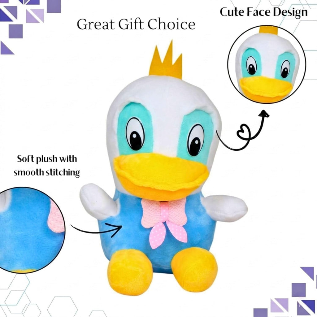 Tickles Cute Little Duck Soft Stuffed Plush Cartoon Character Toy for Kids Color Yellow & Blue 23 cm