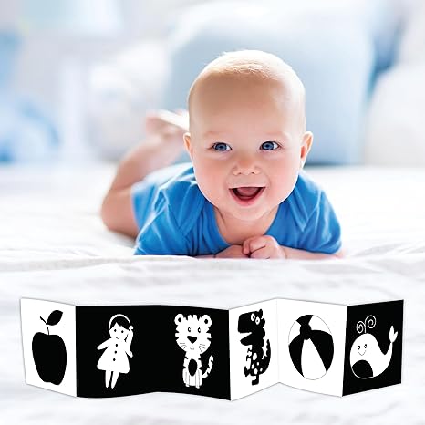 Popcorn Games & Puzzles My Very First Cloth Book for Infant Baby (High Contrast Black & White)