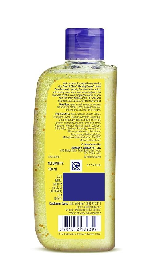 Clean & Clear Morning Energy Lemon Fresh Yellow - 100 ml