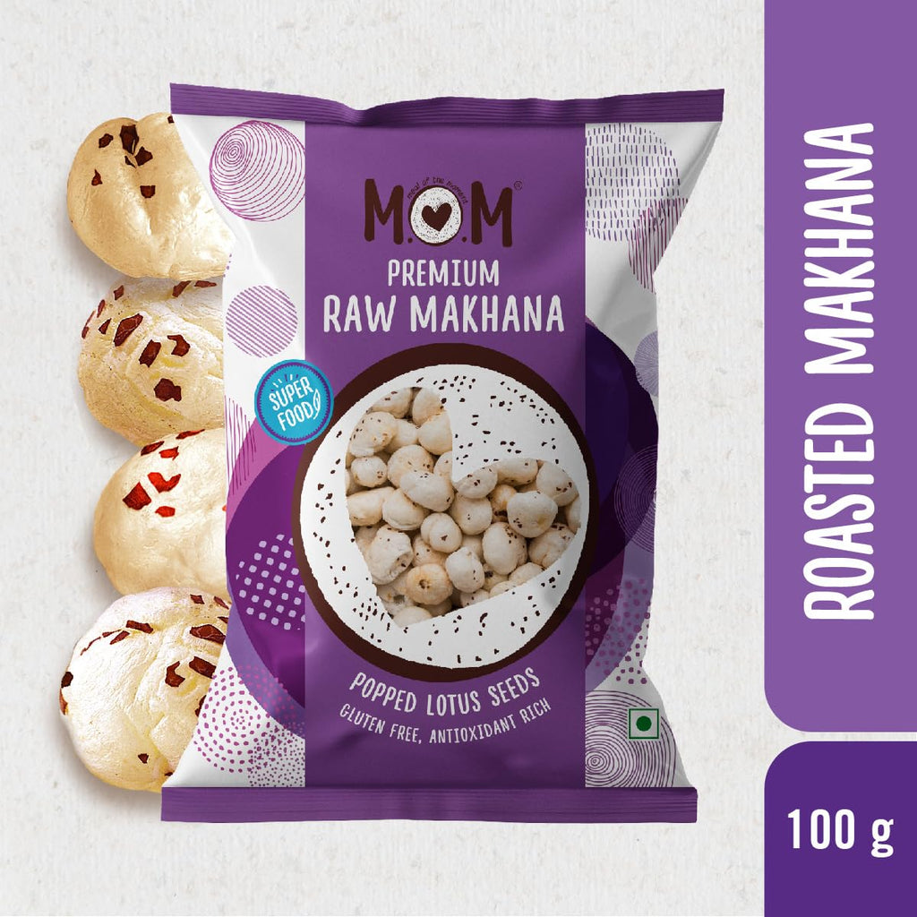 MOM - Meal of the Moment, Roasted Premium Raw Makhana, 100g | Gluten Free | Anti Oxidants | MSG Free | Zero Trans Fat | No added Preservatives and No artificial Flavours