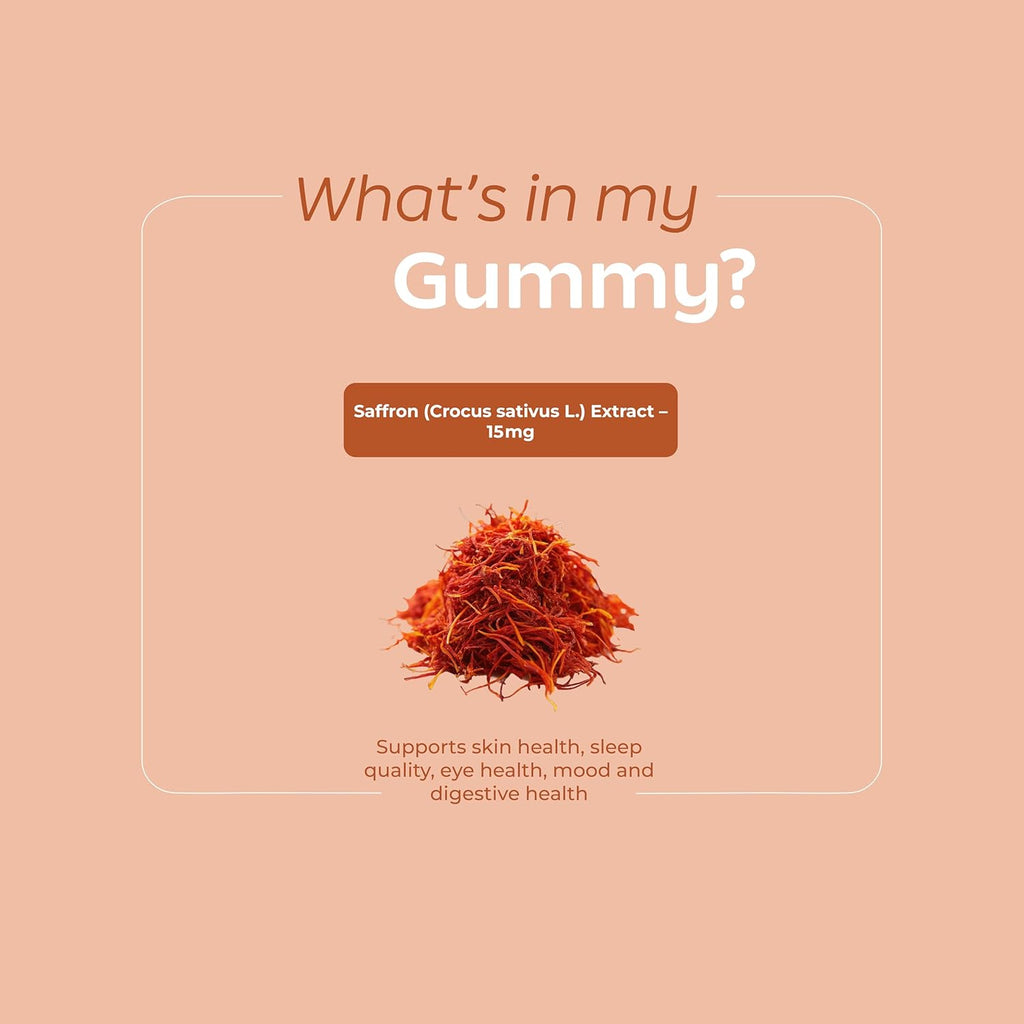 Arth Premium Kesar Saffron Beauty Gummies | Skin Glow, Radiance & Mood Support | Beauty & Wellness Supplement | 30 Veg Gummies