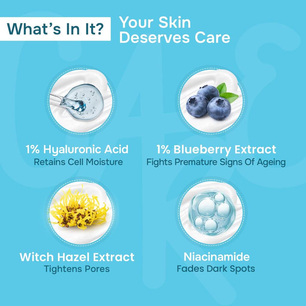 Swiss Beauty Dew Lock Daily Moisturiser | 1% Hyaluronic Acid & Blueberry Extract | Locks & Retains Moisture | Plumps & Hydrates | Non-Comedogenic | 50gm