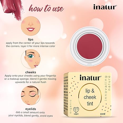 Inatur Coral Lip & Cheek Tint - 4 gms