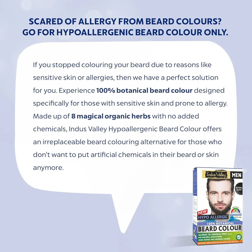 Indus Valley Botanical Hypo Allergic Aqua Beard Colour Black - 115 Gms