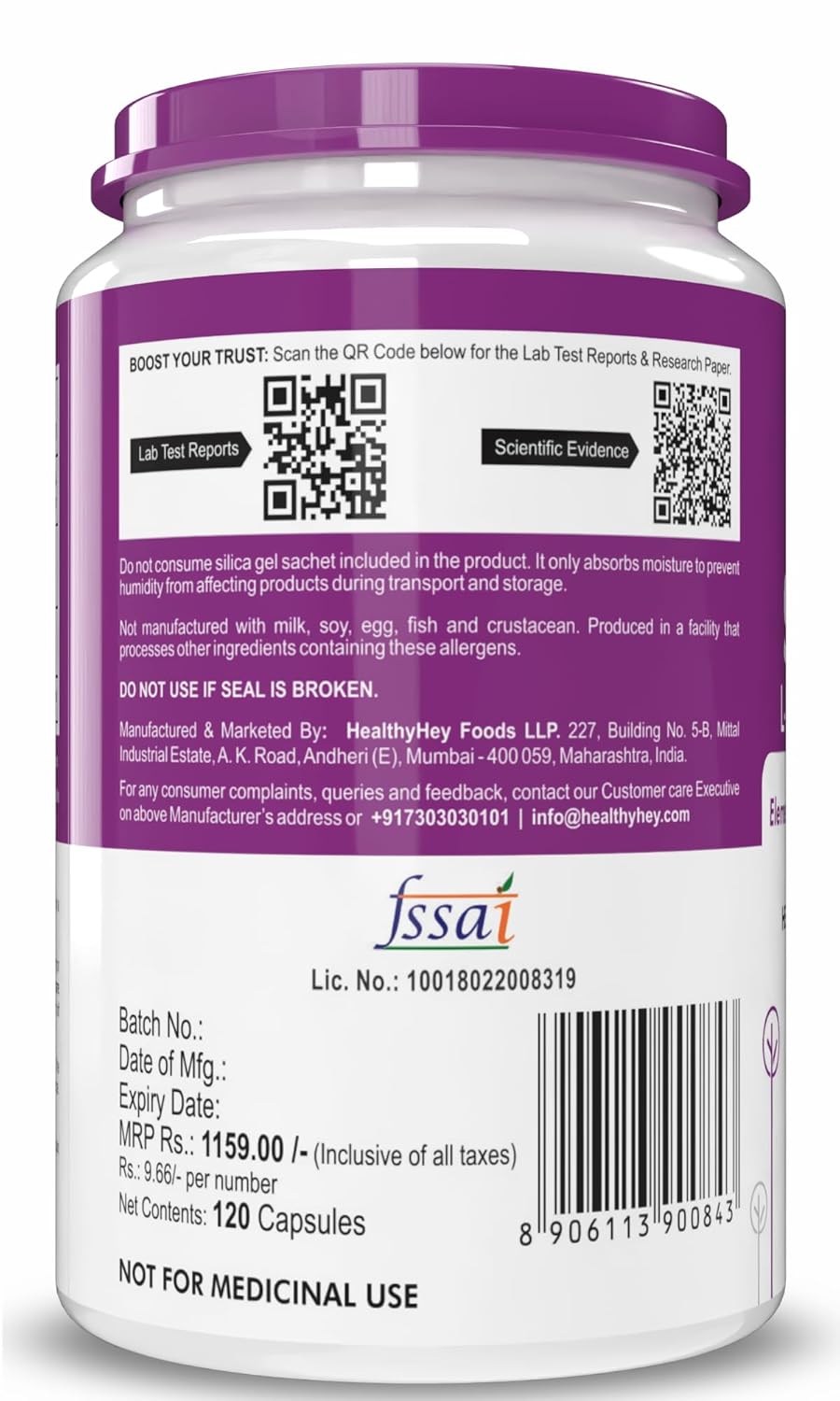 HealthyHey Nutrition Selenium 40mcg, 120 Capsules | Immune Support & Superior Absorption | Non-GMO