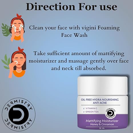 Dermistry Salicylic Acid Oil Free Water Based Mattifying Face Moisturizer - 50 ml
