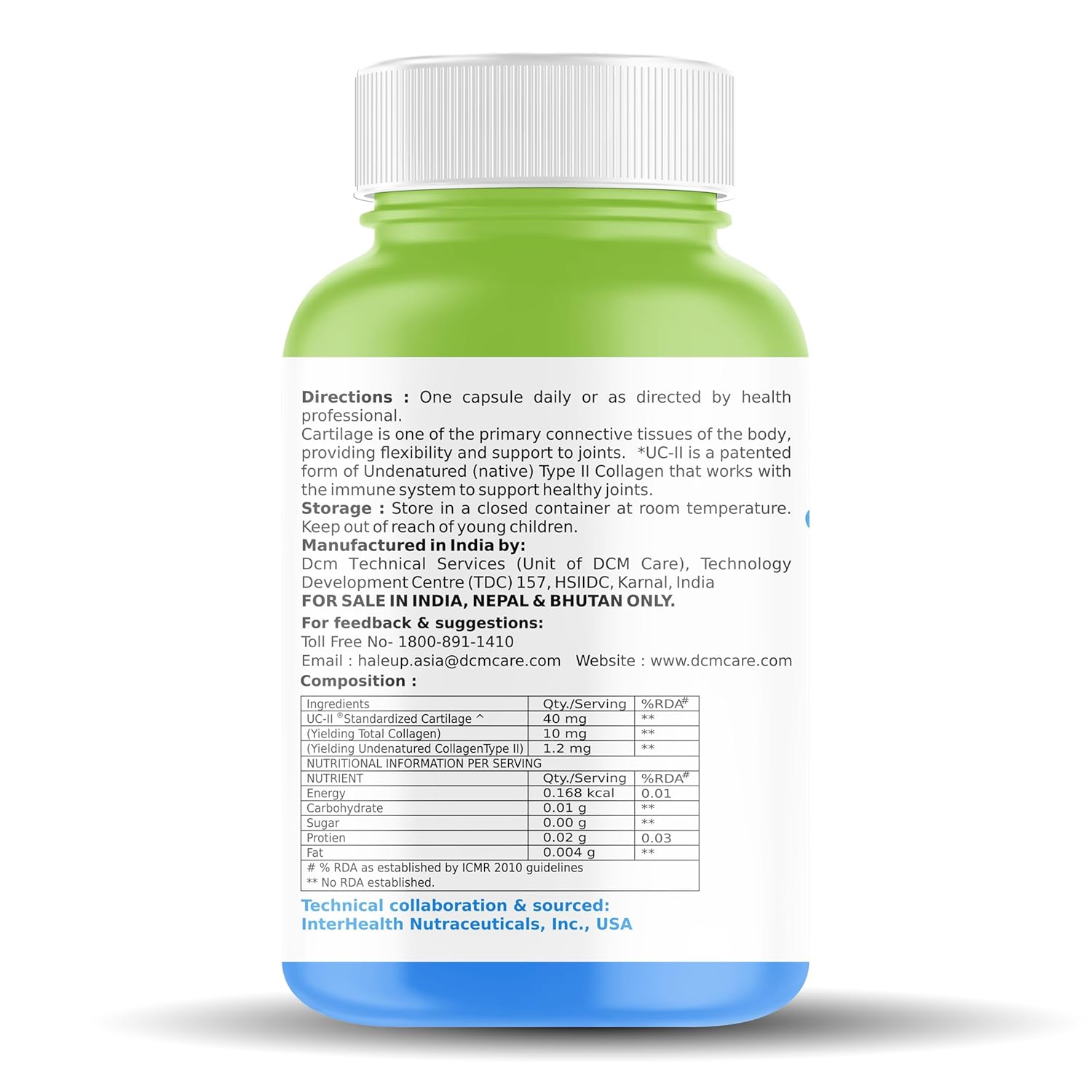 Haleup UC-II® Inc USA, Undenatured Natural Type II Collagen, 40mg, Clinically Researched for Joint Health || Strength || Flexibility || Mobility, 30 Capsules