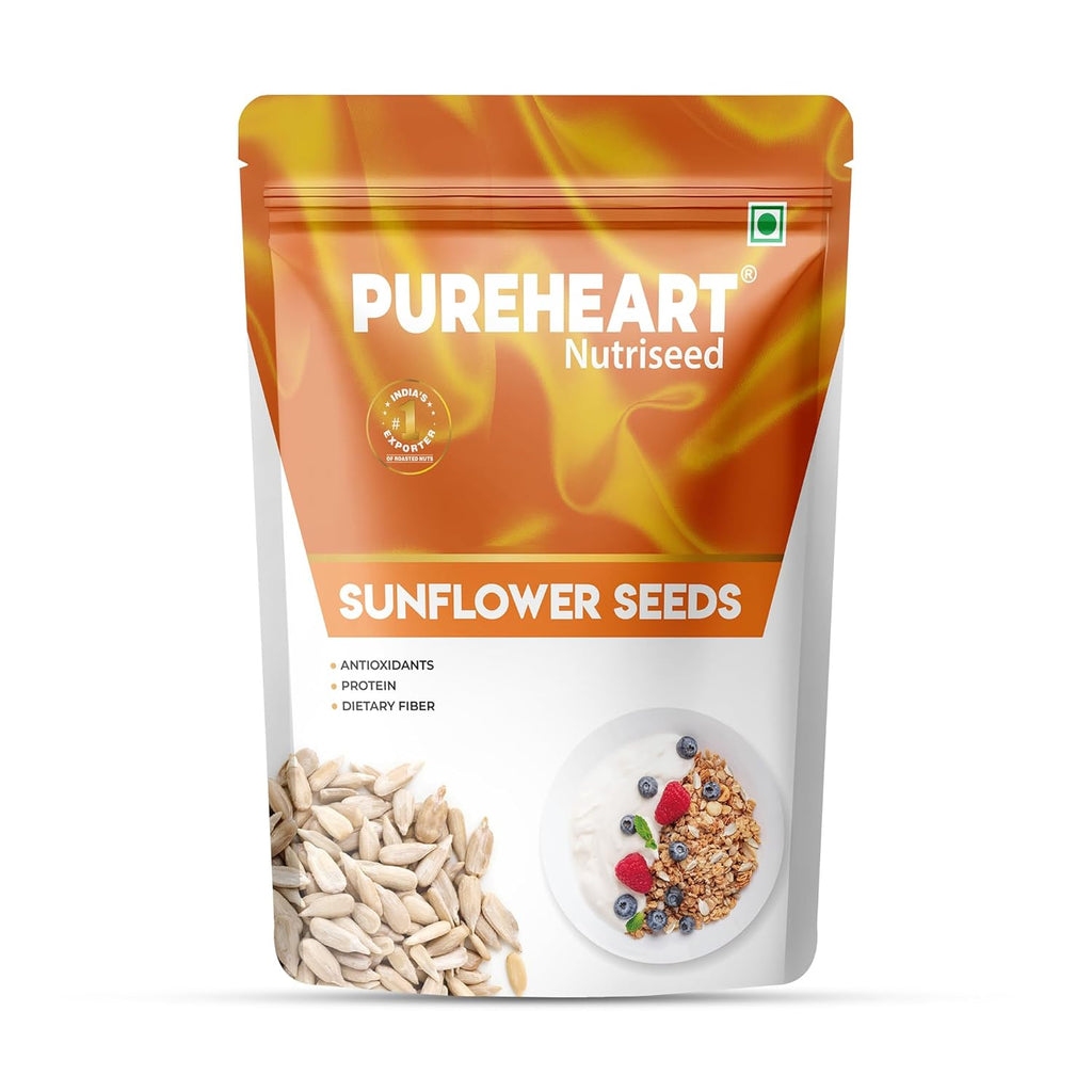 Pureheart Premium Raw Sunflower Seeds for Eating - Protein, Fibre and Antioxidants Rich Superfood for Heart Health, Immune Support, Healthy Diet Snack