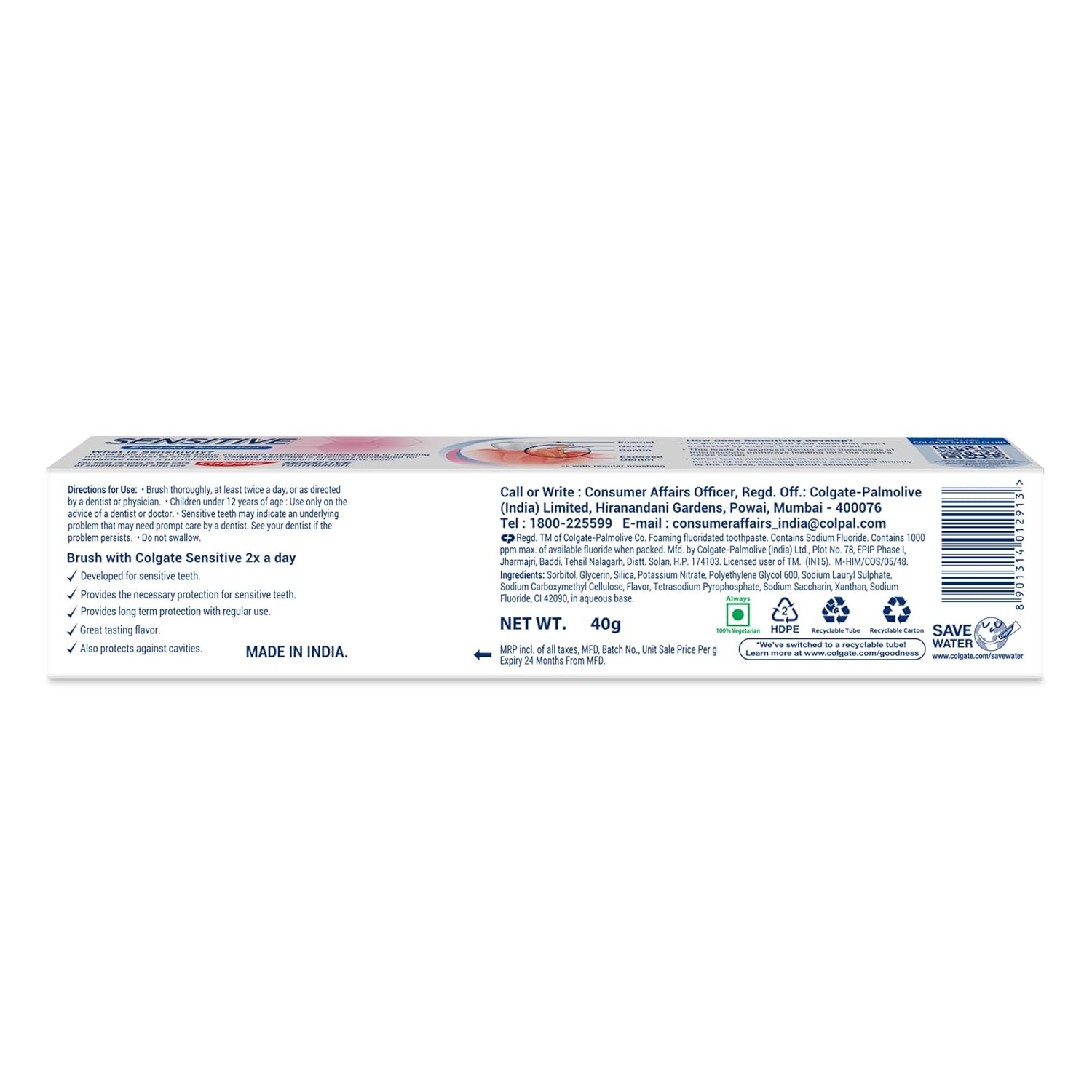 Colgate Sensitive Toothpaste with Clove Oil, for Sensitivity Relief, 160g,